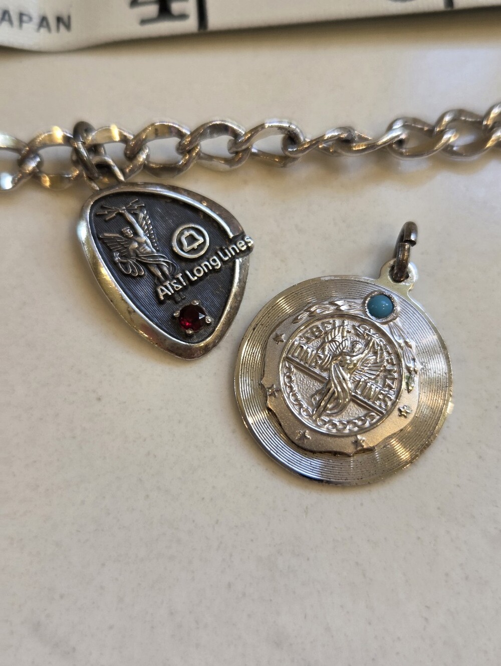 Vintage AT&T Sterling Silver Charms On A Curb Link Bracelet. - Picture 2 of 7